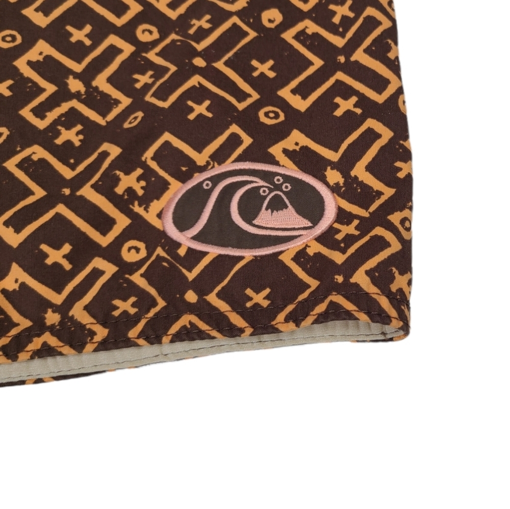 Quiksilver Edition X Print Board Shorts Swim Trunks Brown Men's Size 38 - Picture 3 of 12